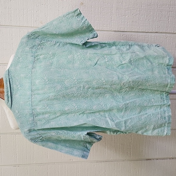 VINYARD VINES Men's Button-down Collared Shirt Light Green Leaf Pattern Linen M - Picture 4 of 8